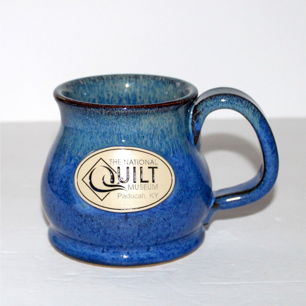 Sunset Hill coffee tea Mug National Quilt Museum Paducah KY stoneware blue